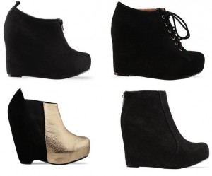 boots noires compensées