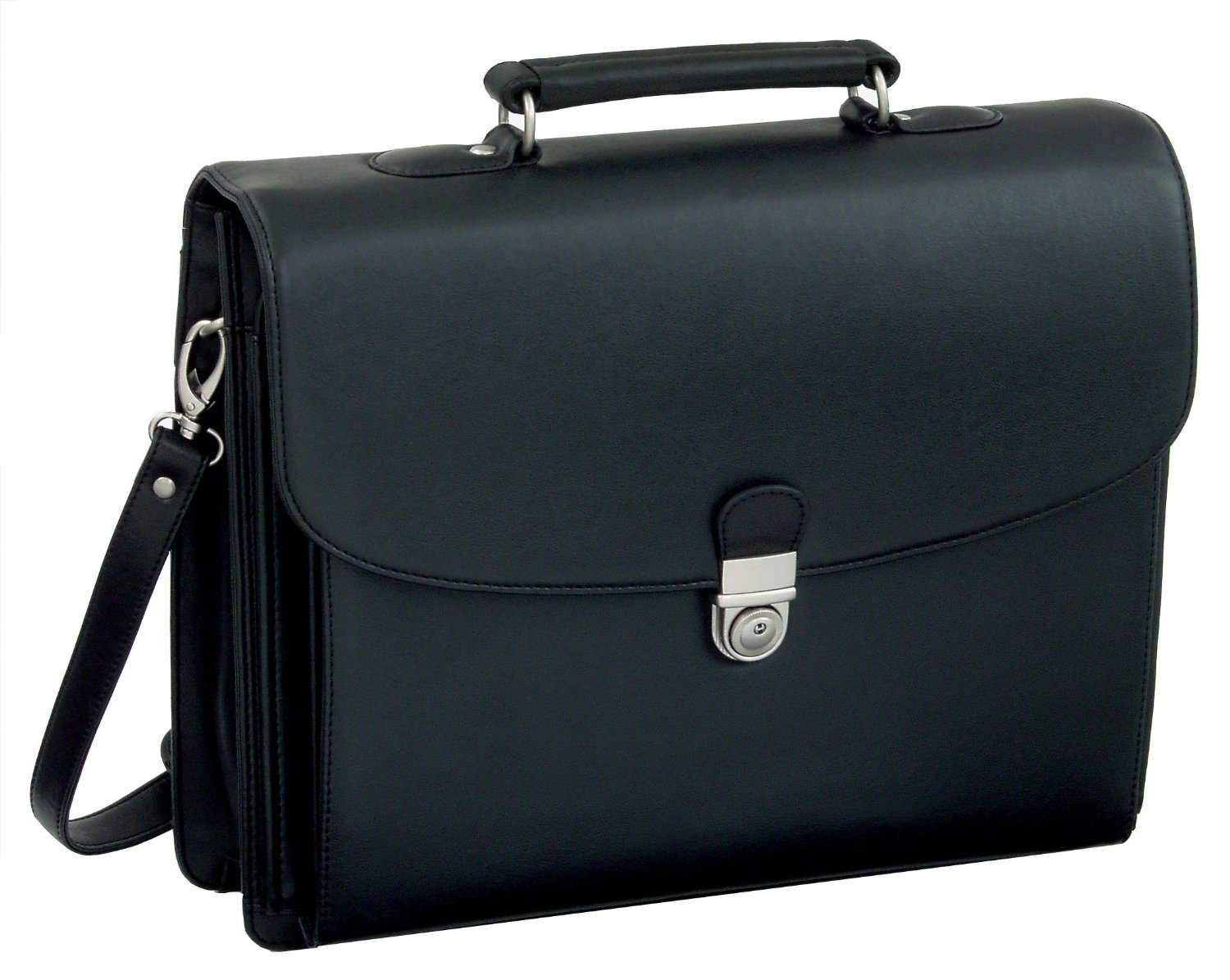 Mallette / Porte-documents TEXIER En Cuir Noir - Taille Moyenne, Légère - Neuf Avec étiquettes